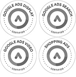 Collage of four Google Ads certifications